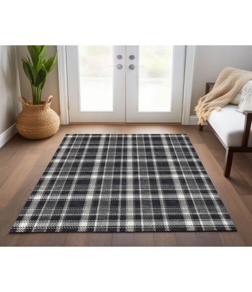 ADDISON ACN563 Rug Chantille ACN563 Black 5' x 7'6" Rug
