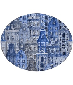 Addison Chantille ACN600 Blue 8 ft. x 8 ft. Round Rug