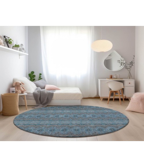 ADDISON ACN615 Rug Chantille ACN615 Teal 8' x 8' Rug