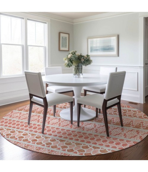 Addison Chantille ACN726-Salmon 8 ft. X 8 ft. Round Rug