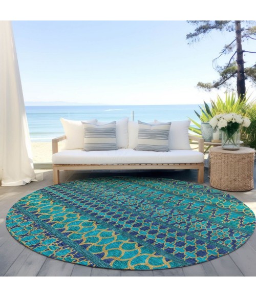 Addison Chantille Rug ACN726-Teal 8 ft. X 8 ft. Round - Rugs Town Addison Chantille ACN726-Teal 8 ft. X 8 ft. Round Rug