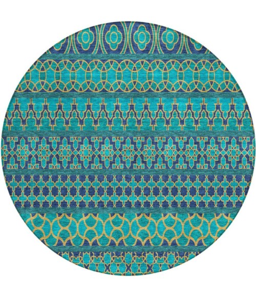 Addison Chantille Rug ACN726-Teal 8 ft. X 8 ft. Round - Rugs Town Addison Chantille ACN726-Teal 8 ft. X 8 ft. Round Rug