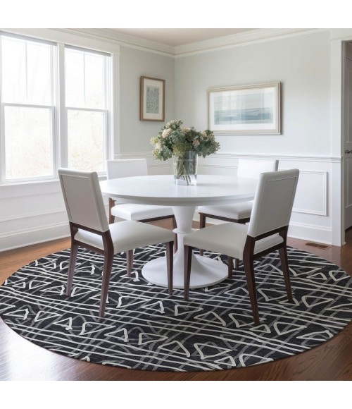 Addison Chantille ACN730-Black 8 ft. X 8 ft. Round Rug