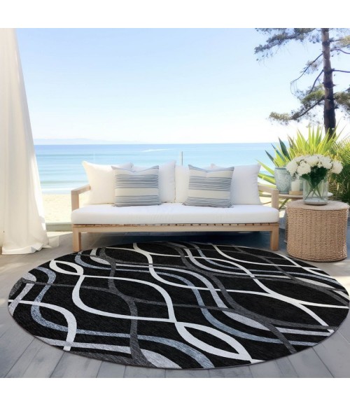 Addison Chantille ACN757-Black 8 ft. X 8 ft. Round Rug