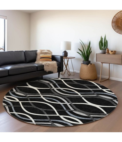 Addison Chantille ACN757-Black 8 ft. X 8 ft. Round Rug