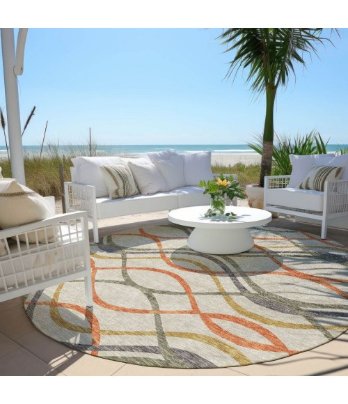 Addison Chantille ACN757-Orange 8 ft. X 8 ft. Round Rug