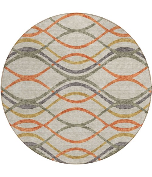 Addison Chantille ACN757-Orange 8 ft. X 8 ft. Round Rug