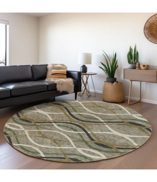 Addison Chantille ACN757-Taupe 8 ft. X 8 ft. Round Rug