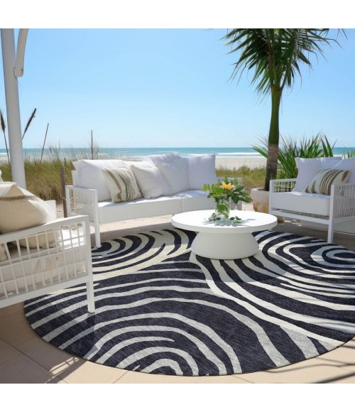 Addison Chantille ACN765-Black 8 ft. X 8 ft. Round Rug