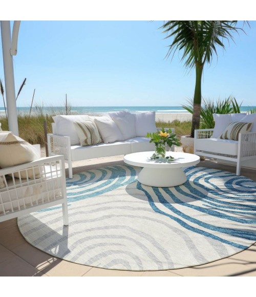 Addison Chantille ACN765-Teal 8 ft. X 8 ft. Round Rug