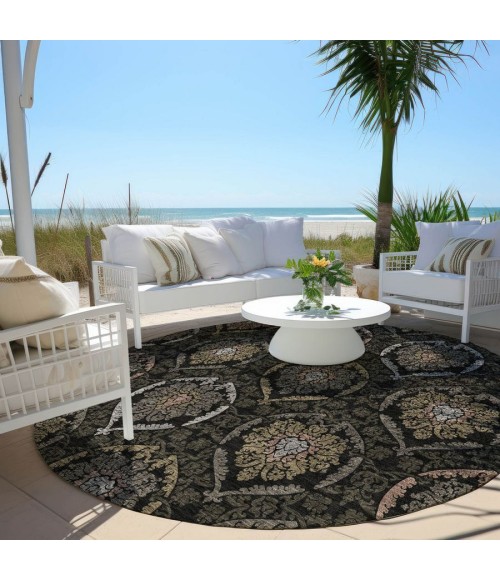 Addison Chantille ACN809-Black 8 ft. X 8 ft. Round Rug