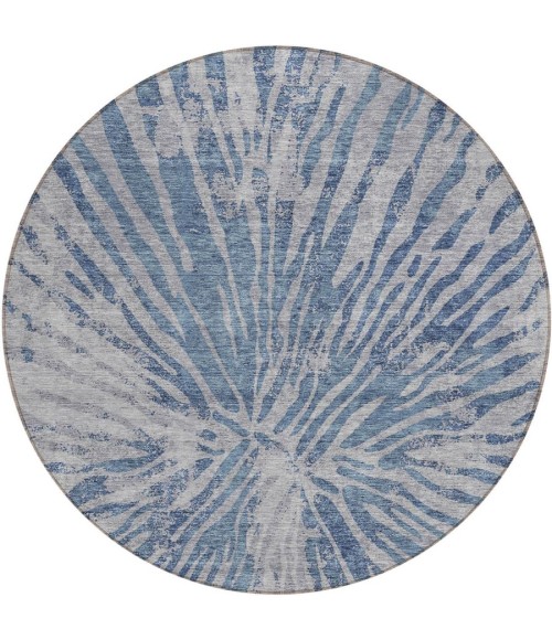 Addison Chantille Rug ACN818-Blue 8 ft. X 8 ft. Round - Rugs Town Addison Chantille ACN818-Blue 8 ft. X 8 ft. Round Rug