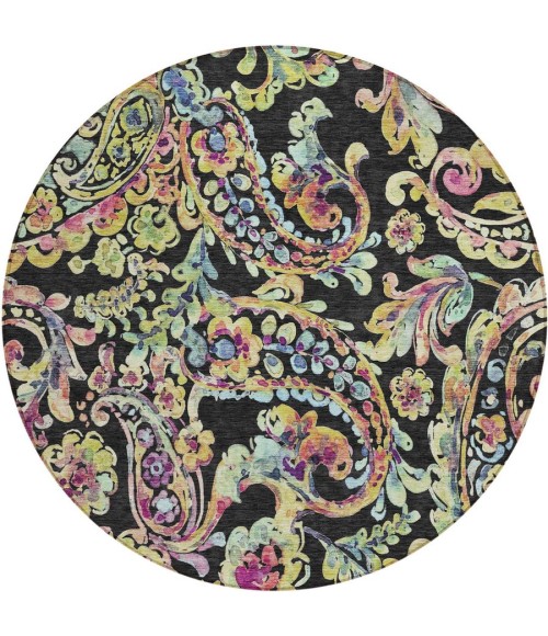 Addison Chantille ACN834-Black 8 ft. X 8 ft. Round Rug