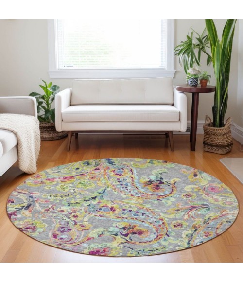 Addison Chantille ACN834-Gray 8 ft. X 8 ft. Round Rug