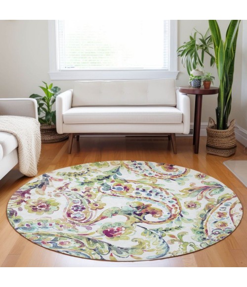 Addison Chantille ACN834-Ivory 8 ft. X 8 ft. Round Rug
