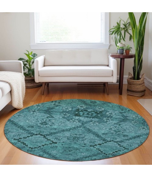 Addison Chantille ACN842-Teal 8 ft. X 8 ft. Round Rug
