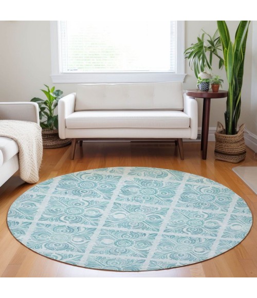 Addison Chantille ACN854-Turquoise 8 ft. X 8 ft. Round Rug