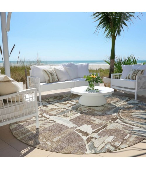 Addison Chantille ACN855-Mocha 8 ft. X 8 ft. Round Rug