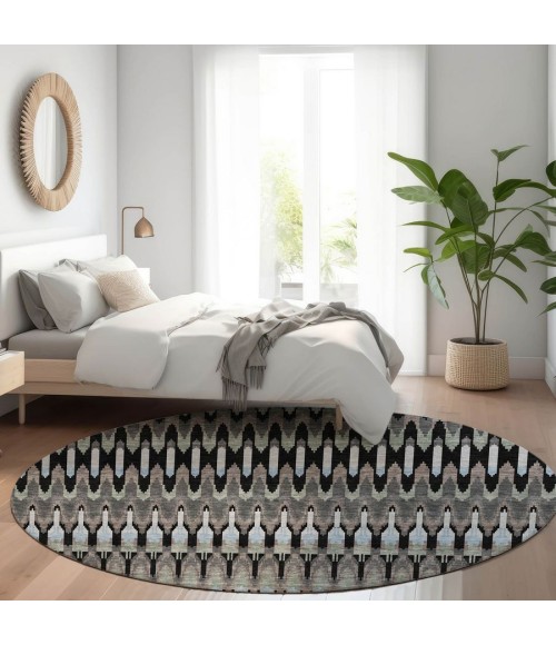 Addison Chantille ACN860-Black 8 ft. X 8 ft. Round Rug