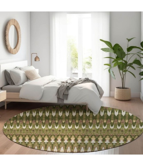 Addison Chantille ACN860-Olive 8 ft. X 8 ft. Round Rug