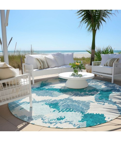 Addison Chantille ACN865-Teal 8 ft. X 8 ft. Round Rug