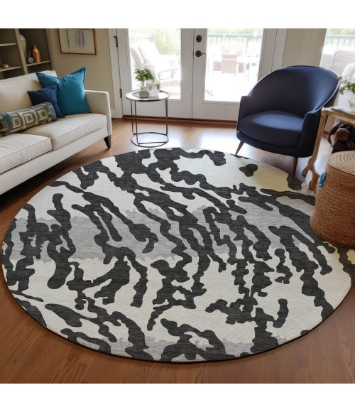 Addison Chantille ACN873-Black 8 ft. X 8 ft. Round Rug