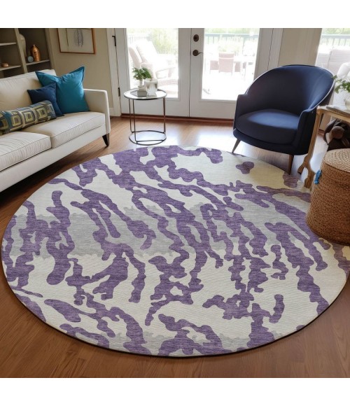 Addison Chantille ACN873-Purple 8 ft. X 8 ft. Round Rug