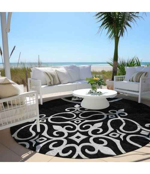 Addison Chantille ACN874-Black 8 ft. X 8 ft. Round Rug