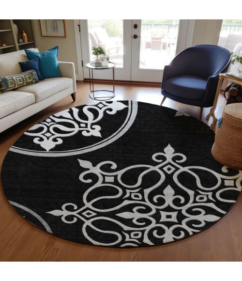 Addison Chantille ACN874-Black 8 ft. X 8 ft. Round Rug