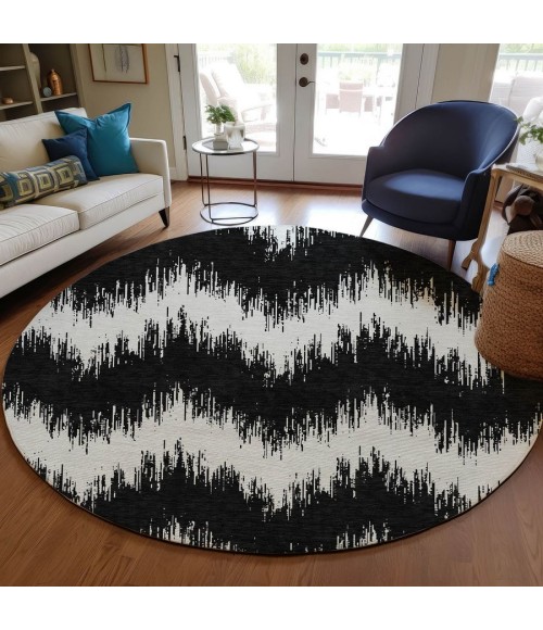 Addison Chantille ACN880-Black 8 ft. X 8 ft. Round Rug