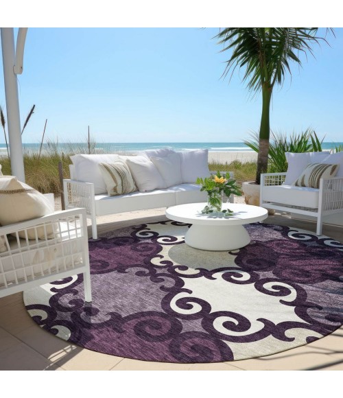 Addison Chantille ACN883-Eggplant 8 ft. X 8 ft. Round Rug