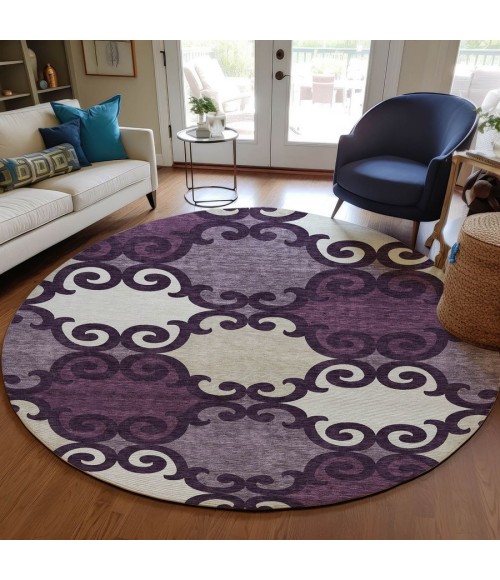 Addison Chantille ACN883-Eggplant 8 ft. X 8 ft. Round Rug