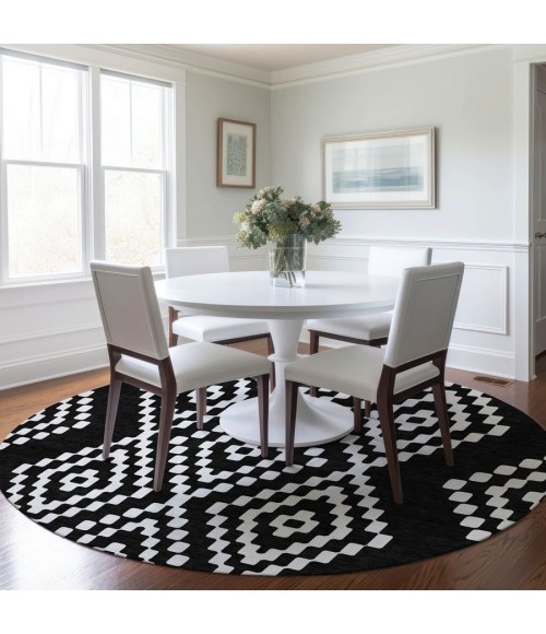 Addison Chantille ACN891-Black 8 ft. X 8 ft. Round Rug