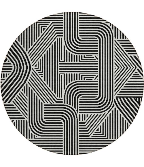 Addison Chantille ACN917-Black 8 ft. X 8 ft. Round Rug