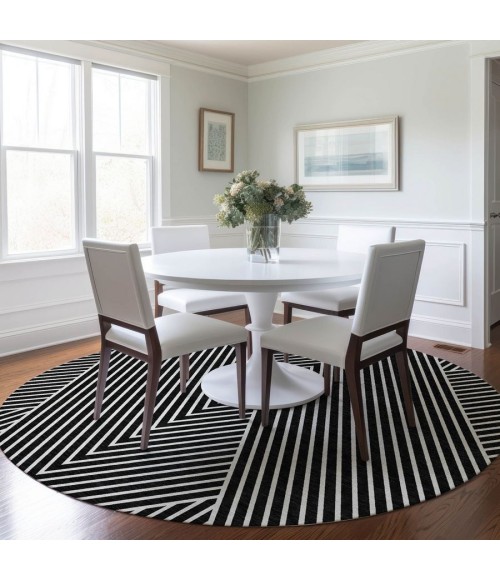 Addison Chantille ACN937-Black 8 ft. X 8 ft. Round Rug