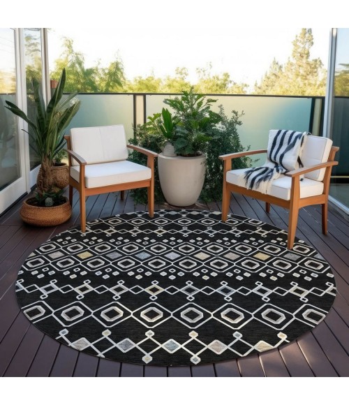 Addison Chantille ACN938-Black 8 ft. X 8 ft. Round Rug