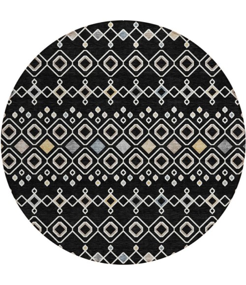 Addison Chantille ACN938-Black 8 ft. X 8 ft. Round Rug