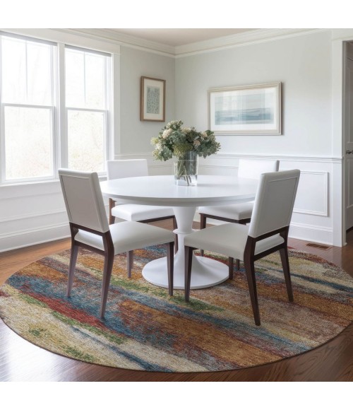 Addison Chantille ACN942-Paprika 8 ft. X 8 ft. Round Rug