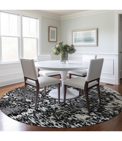 Addison Chantille ACN946-Black 8 ft. X 8 ft. Round Rug