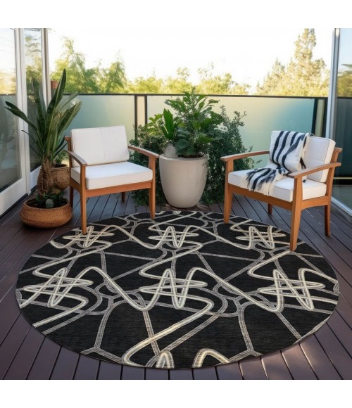 Addison Chantille ACN947-Black 8 ft. X 8 ft. Round Rug