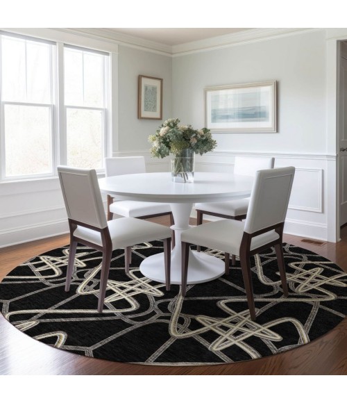 Addison Chantille ACN947-Black 8 ft. X 8 ft. Round Rug
