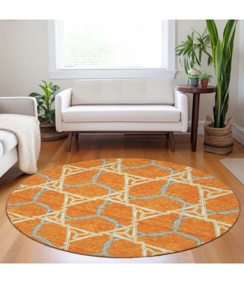Addison Chantille ACN959-Orange 8 ft. X 8 ft. Round Rug