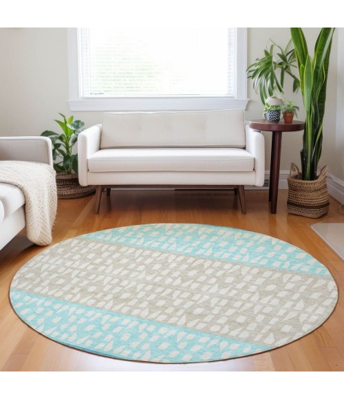 Addison Chantille ACN964-Teal 8 ft. X 8 ft. Round Rug