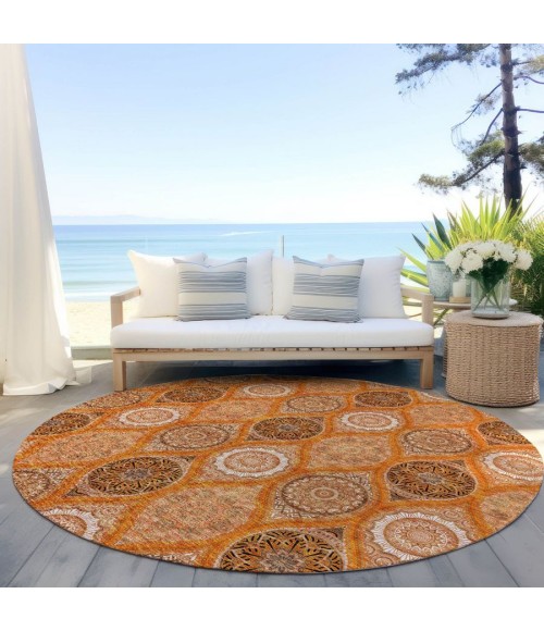 Addison Chantille ACN976-Orange 8 ft. X 8 ft. Round Rug
