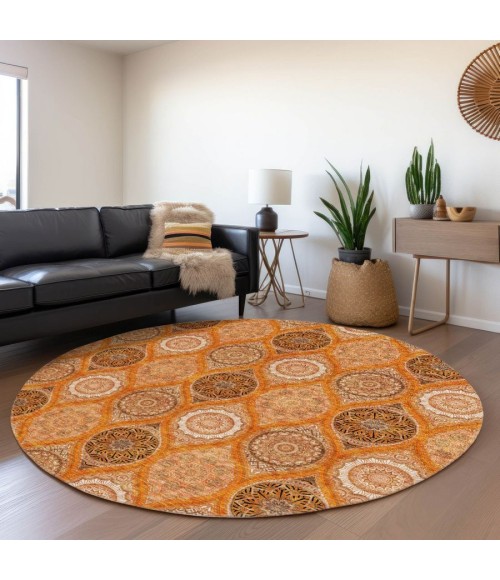 Addison Chantille ACN976-Orange 8 ft. X 8 ft. Round Rug