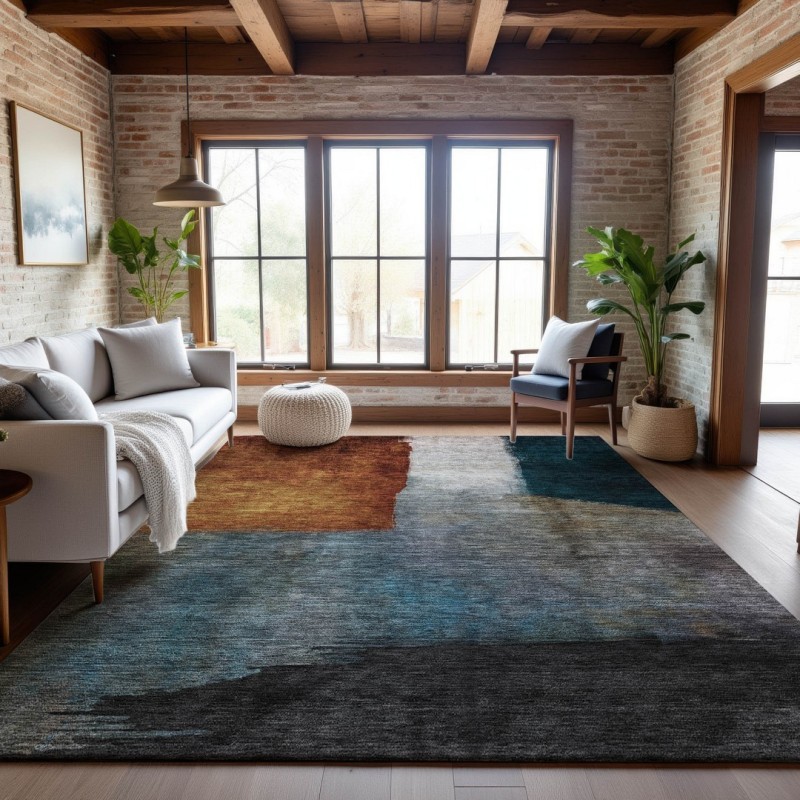 Addison Mayfield Orange AMF1100 - 8ft. Round Rug