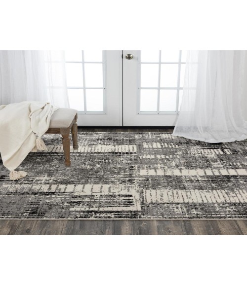 Rugs Town Aurora Grey/ Black 005115 10 ft. X 13 ft. Rectangle Rug