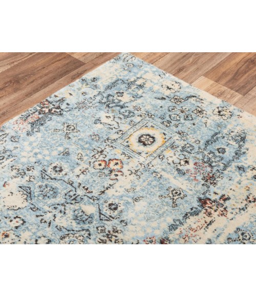 Rugs Town Infinity Blue/ Beige Rug 008107 5 ft. X 8 ft. Rectangle - Rugs Town Rugs Town Infinity Blue/ Beige 008107 5 ft. X 8 ft. Rectangle Rug