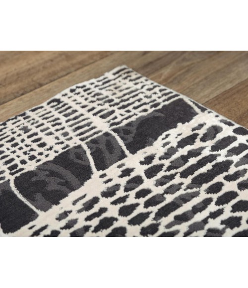 Rugs Town Spring Black Rug 018104 3 ft. 11 in. X 5 ft. 6 in. Rectangle - Rugs Town Rugs Town Spring Black 018104 3 ft. 11 in. X 5 ft. 6 in. Rectangle Rug