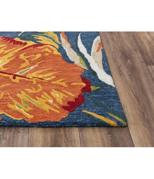 Rugs Town Mirage Dark Blue Rug 023105 7 ft. 9 in. X 9 ft. 9 in. Rectangle - Rugs Town Rugs Town Mirage Dark Blue 023105 7 ft. 9 in. X 9 ft. 9 in. Rectangle Rug